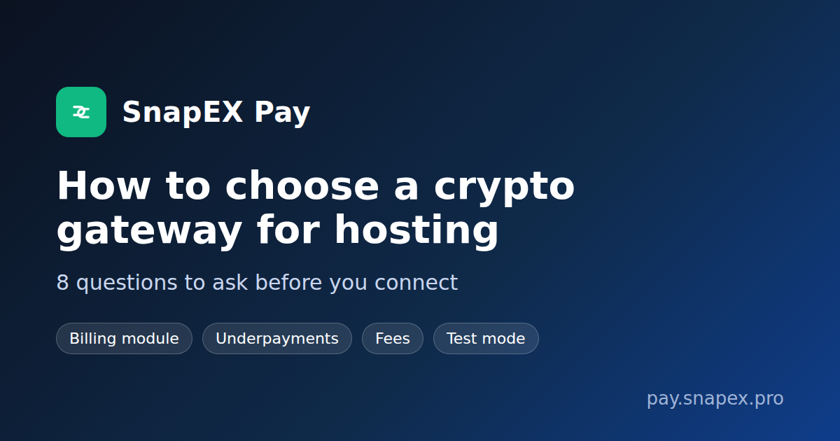 How to choose a crypto payment gateway for hosting