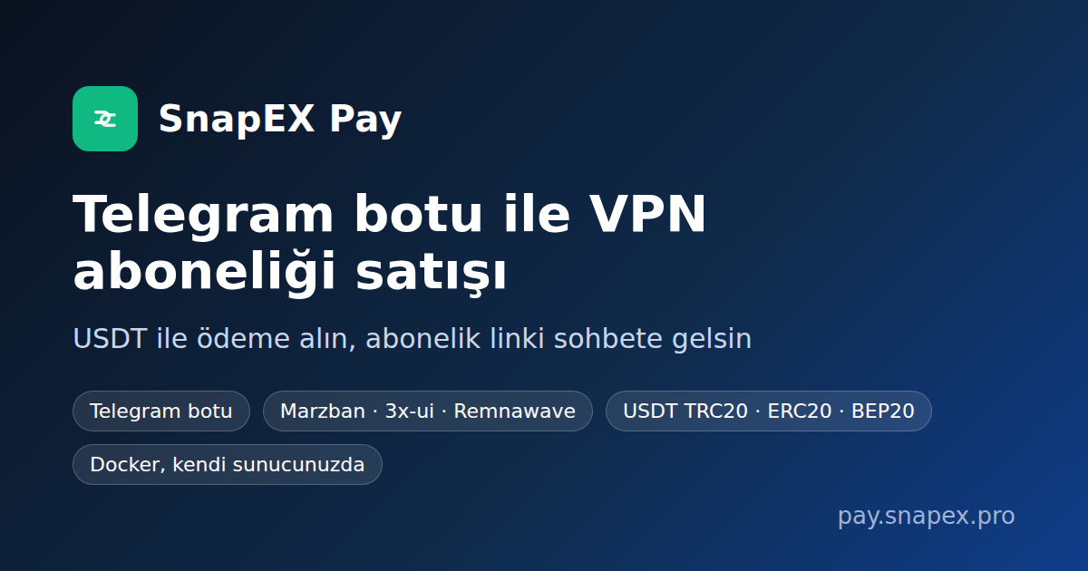 Telegram botu ile USDT karşılığında VPN aboneliği satışı