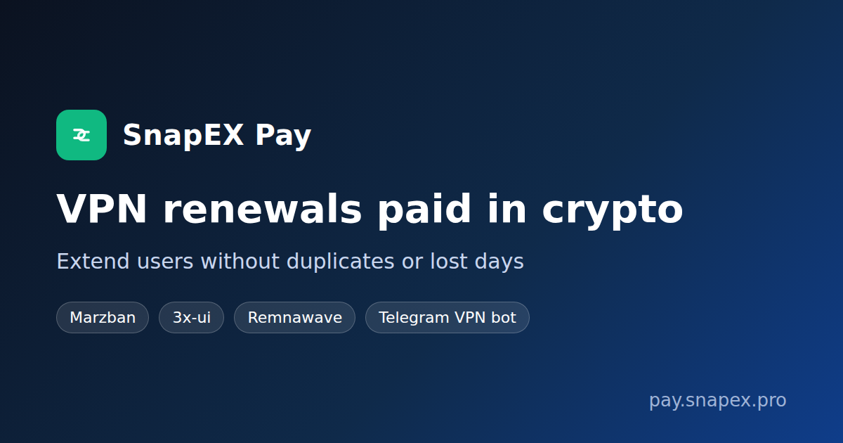 VPN subscription renewals paid in crypto