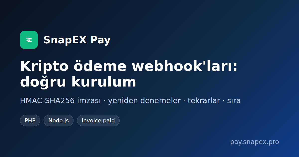 SnapEX Pay webhook'ları