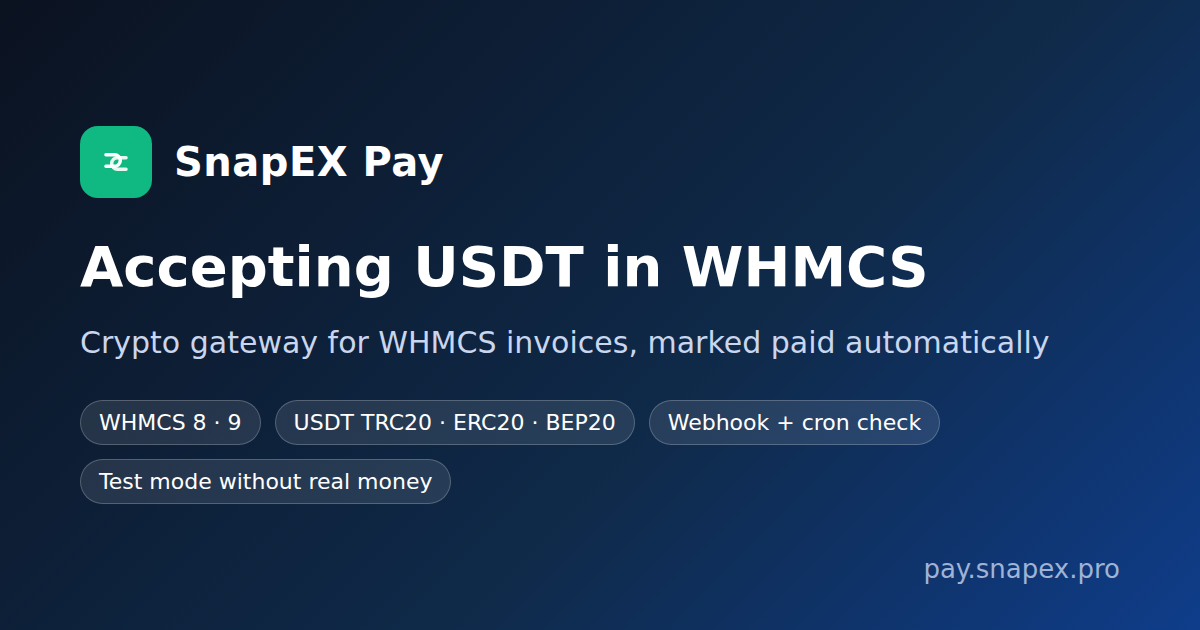 Accepting USDT in WHMCS