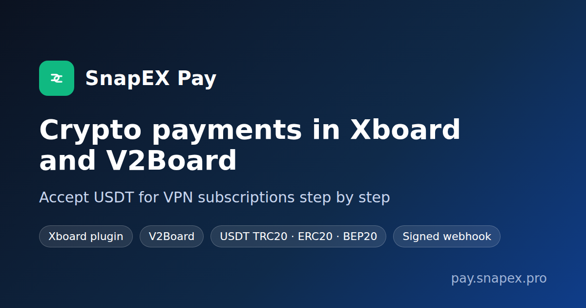 Crypto payments in Xboard and V2Board