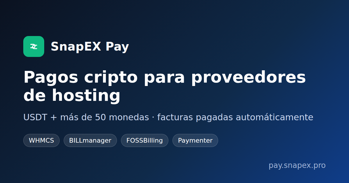 Pagos cripto para proveedores de hosting
