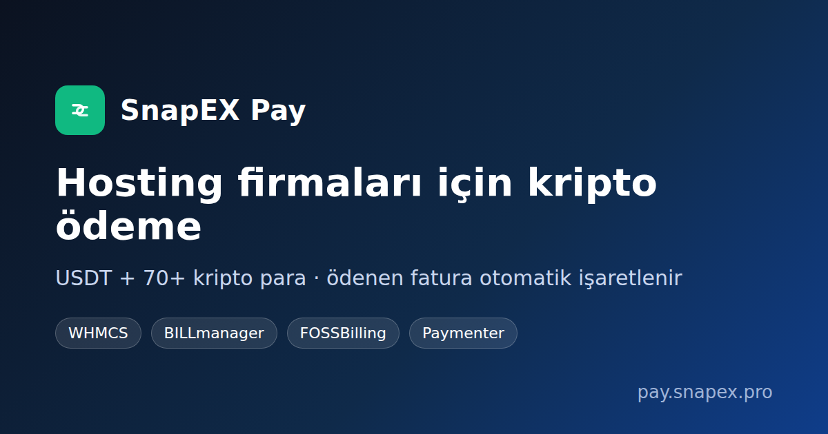 Hosting firmaları için kripto ödeme