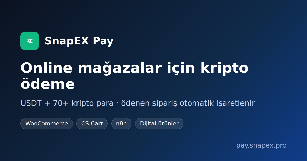 Online mağazalar için kripto ödeme