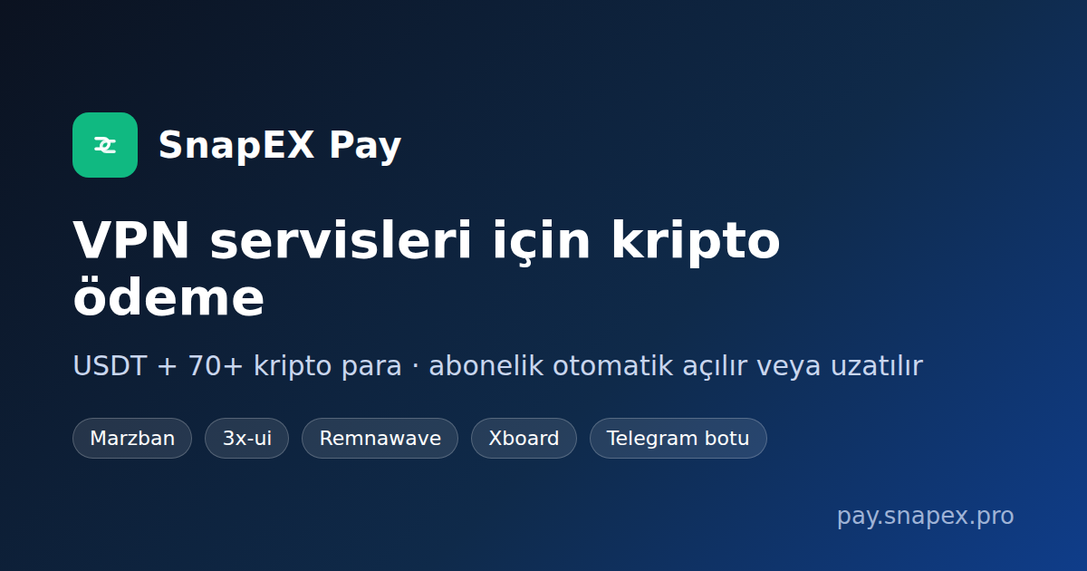 VPN servisleri için kripto ödeme